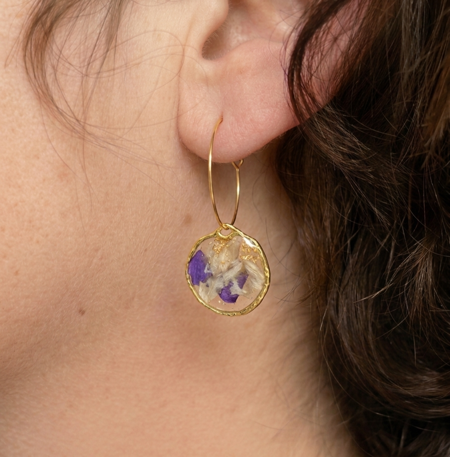 Boucles d’Oreilles Violette